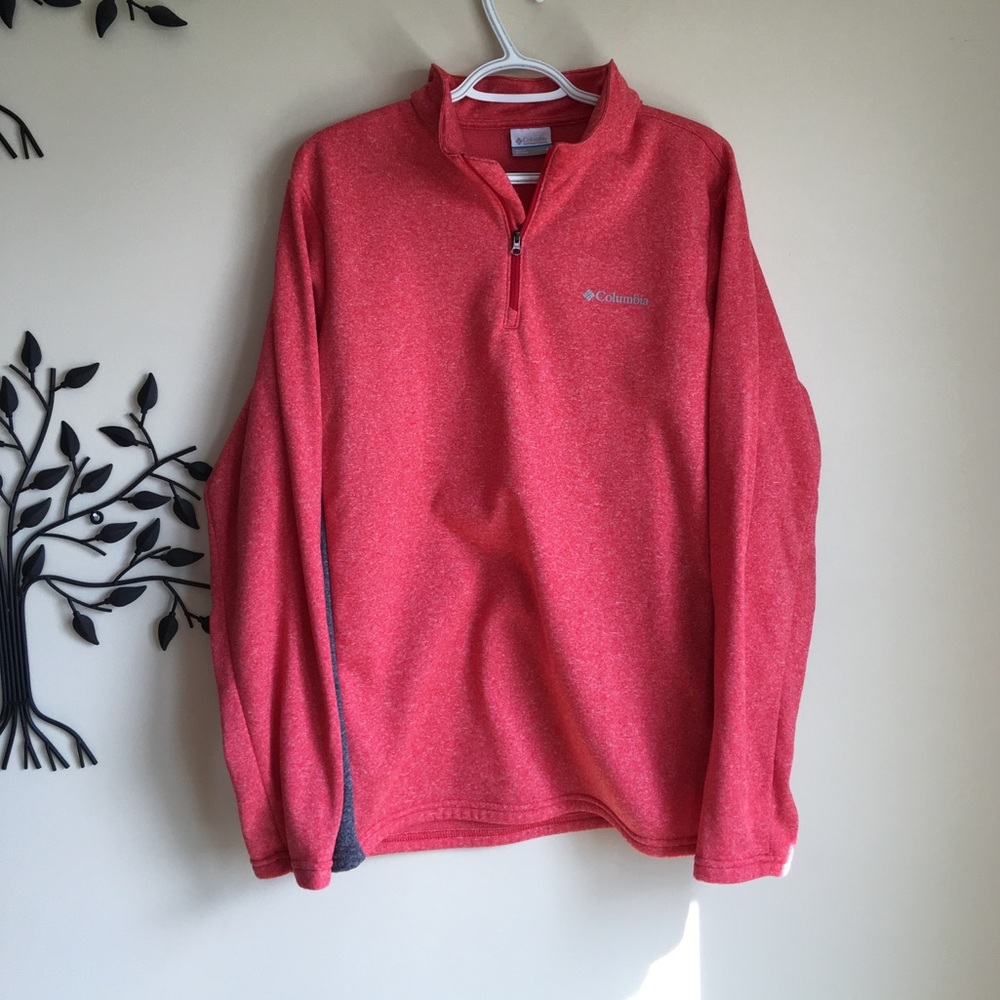 Columbia 3/4 Zip Red Pull Over